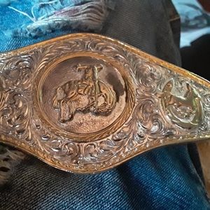 Western gold plated belt and Buckle